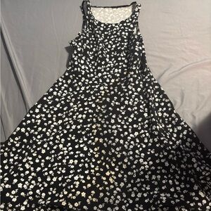 Black Floral Tank Dress - Lightweight Women's Sundress
